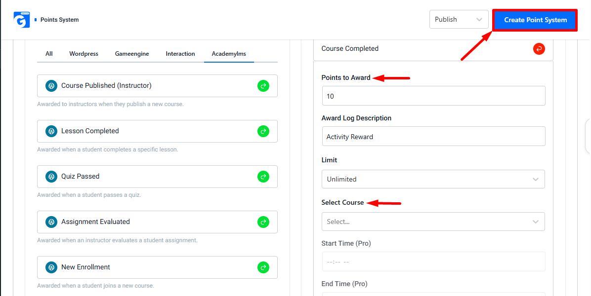 Creat Point System