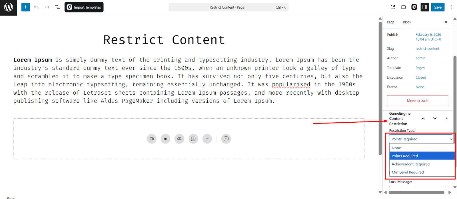 Restrict Content 