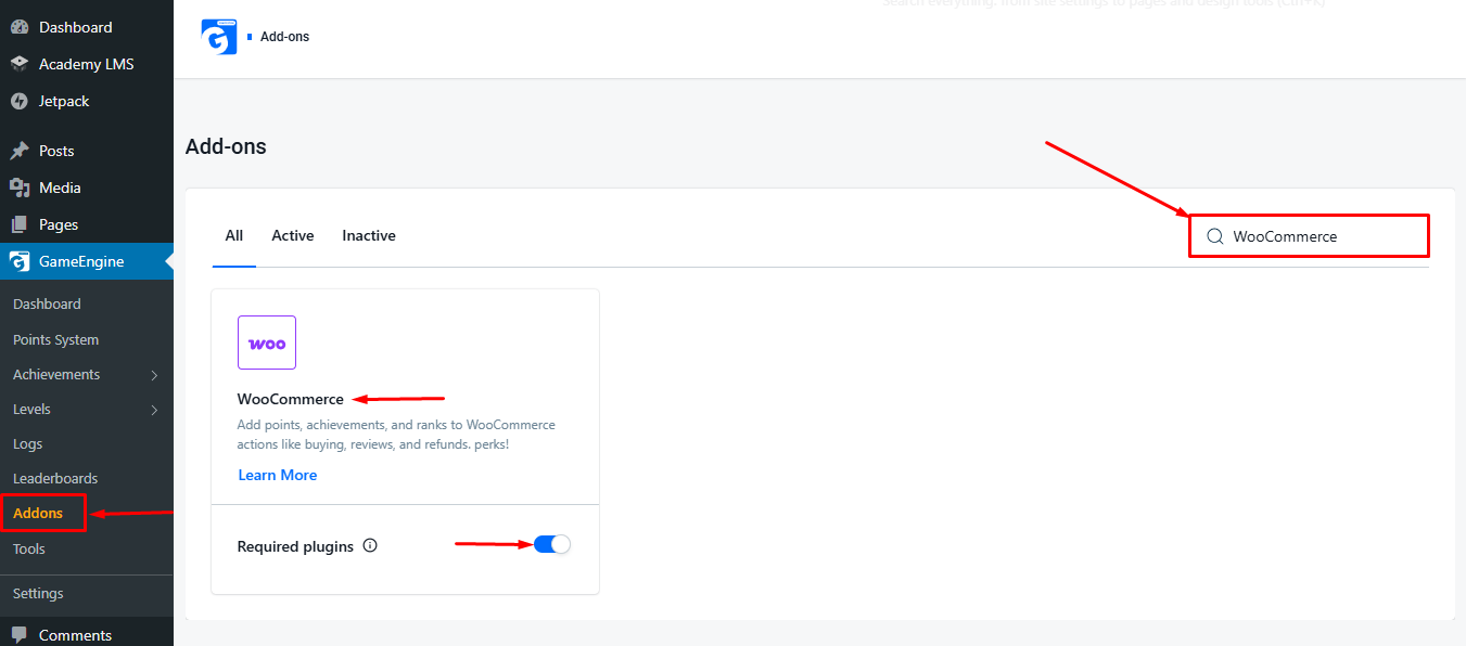  Activate WooCommerce Addon