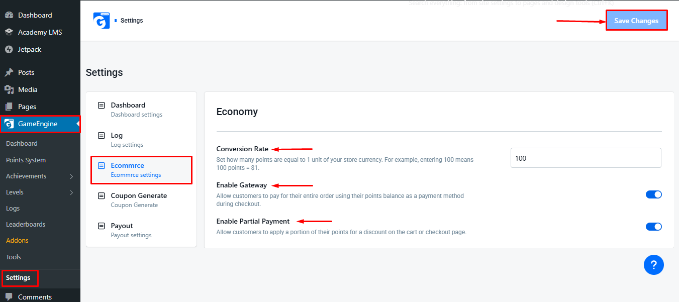 Partial Payments setting