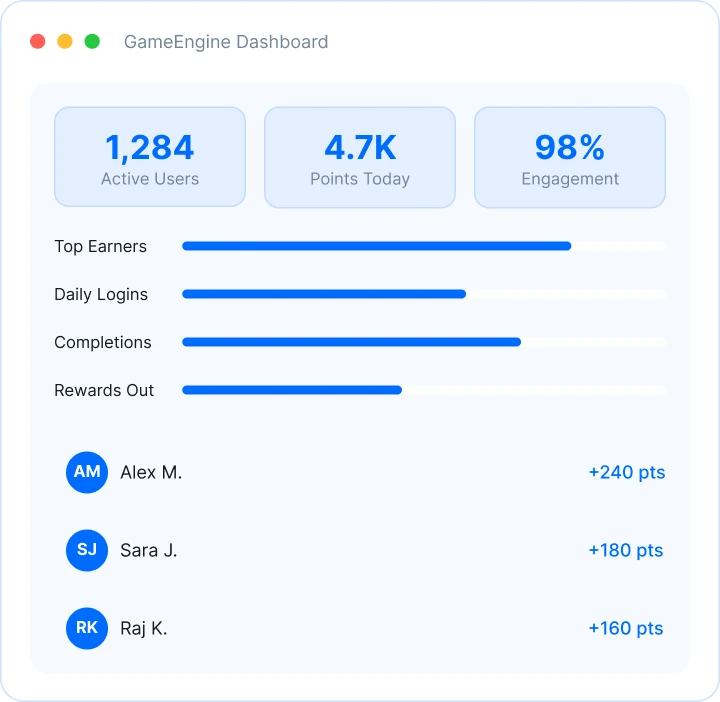 GameEngine Dashboard GameEngine Dashboard
