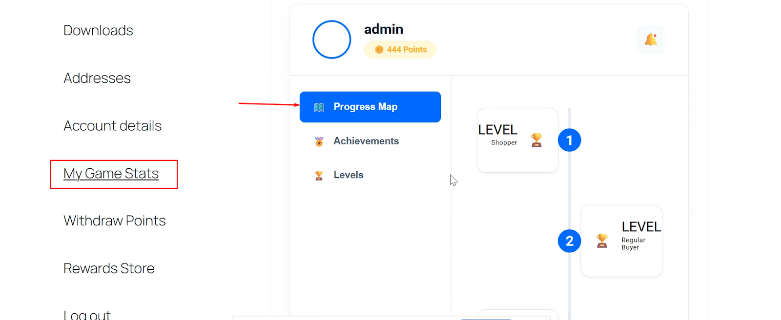Progress Map Account Dashboard