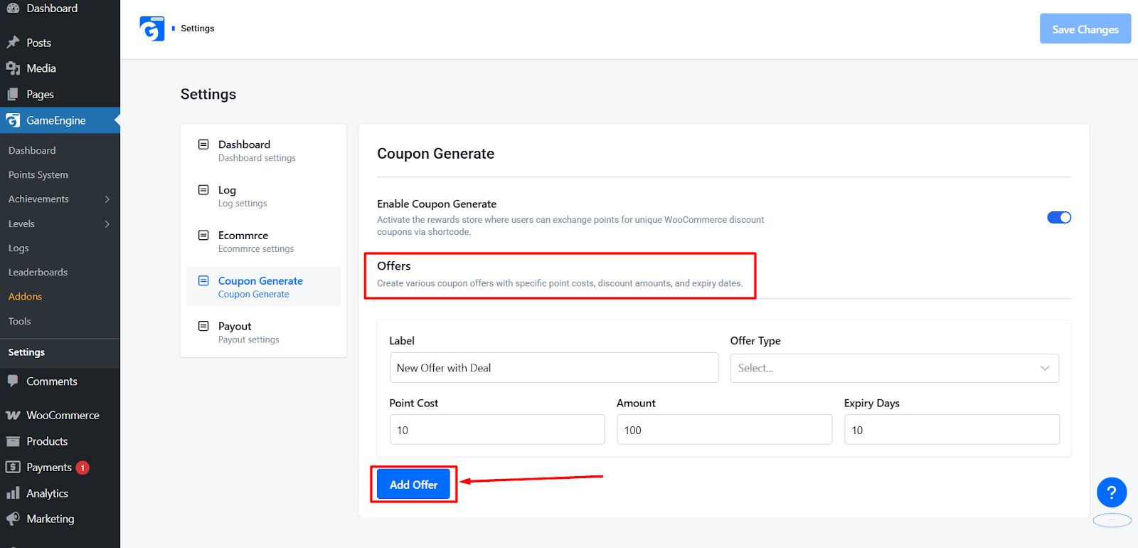 Coupon Configuration Options for Offers
