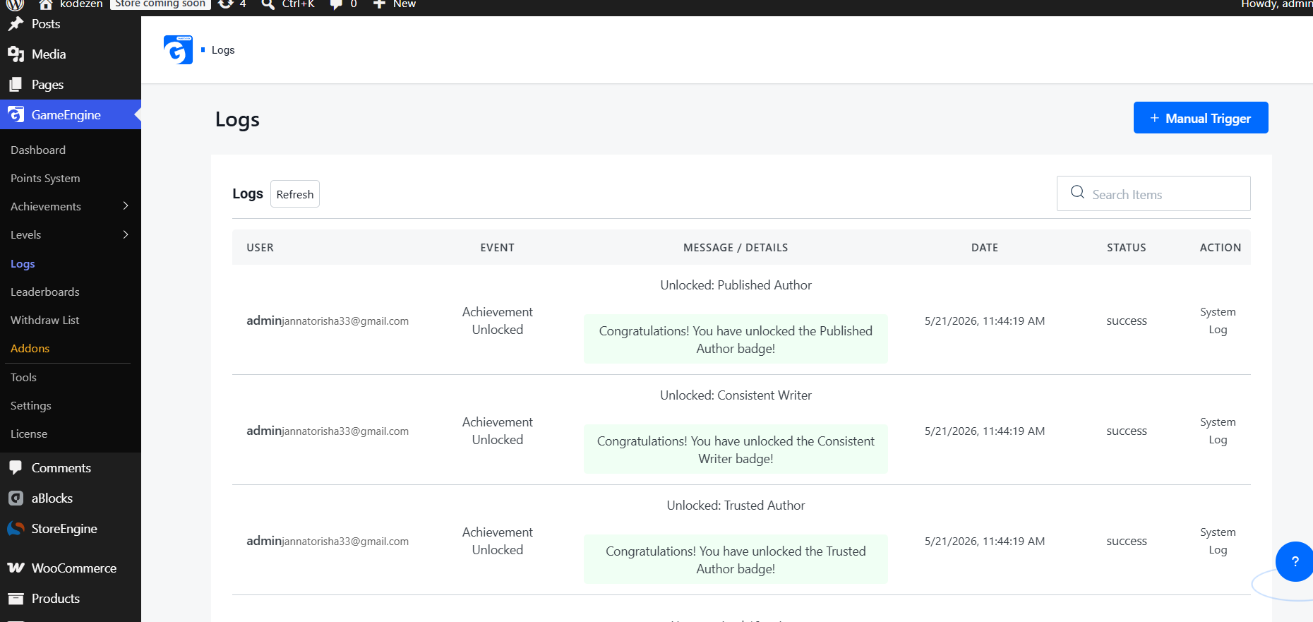 Activity Logs